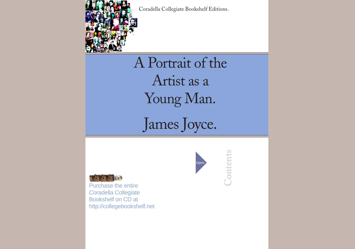 A Portrait of the Artist as a Young Man by published by Coradella Collegiate Bookshelf E-ditions