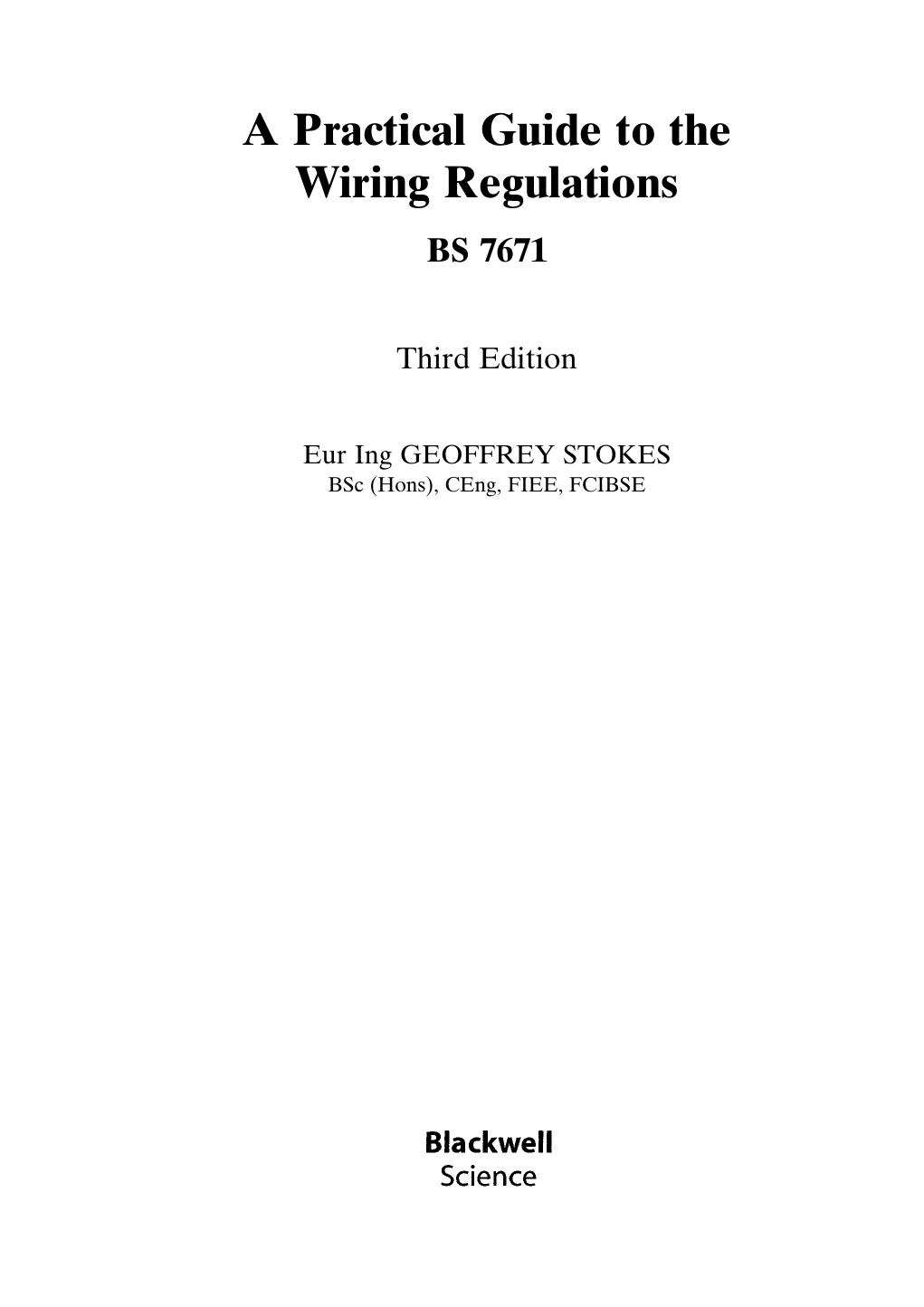 A Practical Guide to the Wiring Regulations by Unknown