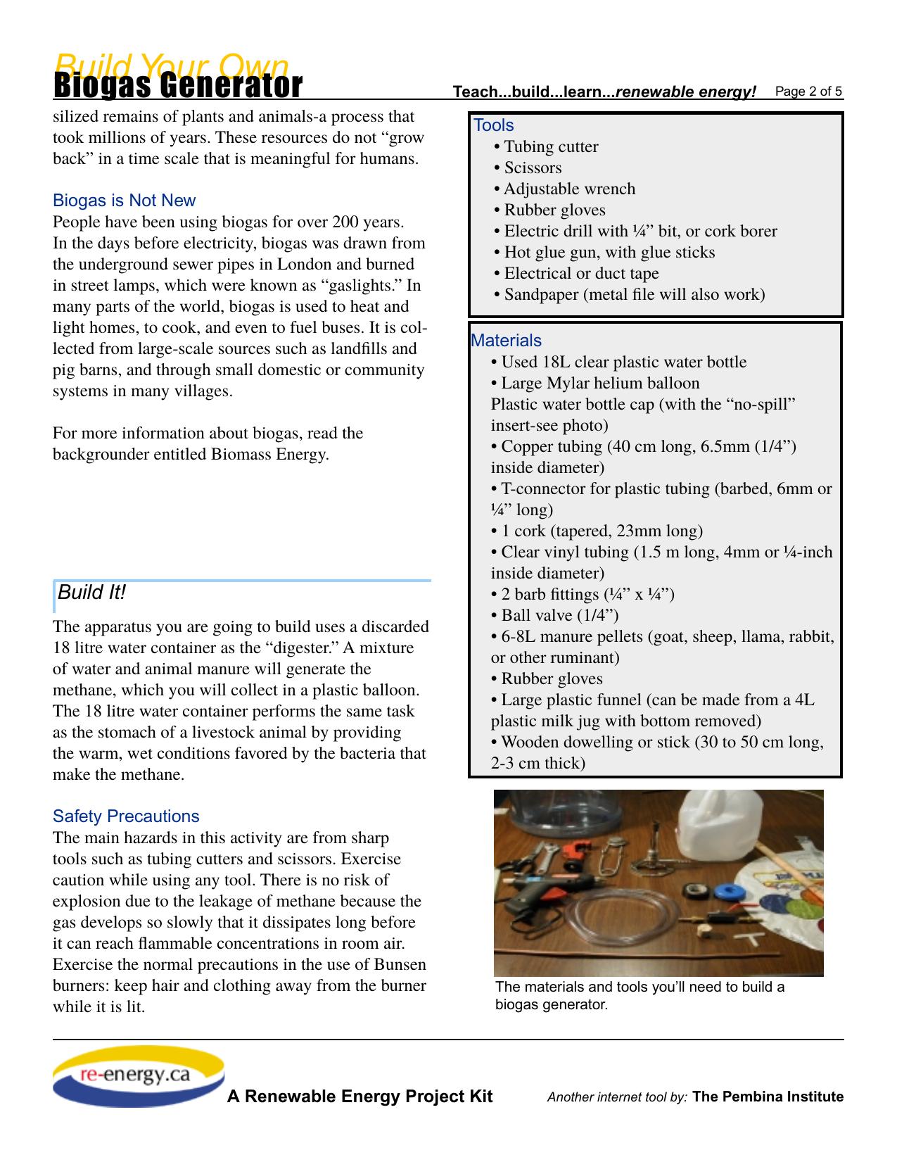 A Preliminary Report on the Academy Bio-Gas Generator by Mohibbur Rahman