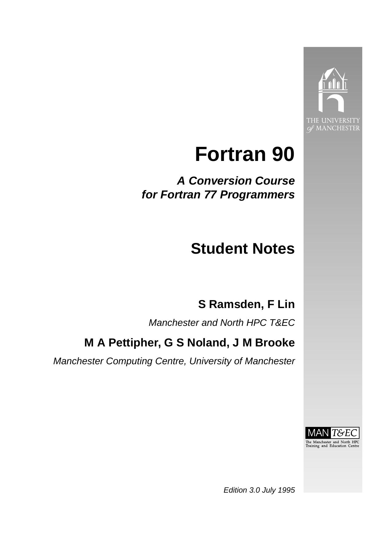 A Programmer's Guide to Fortran 90 by Walter S. Brainerd Charles H. Goldberg Jeanne C. Adams