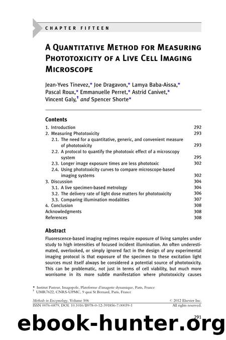 A Quantitative Method for Measuring Phototoxicity of a Live Cell Imaging Microscope by unknow