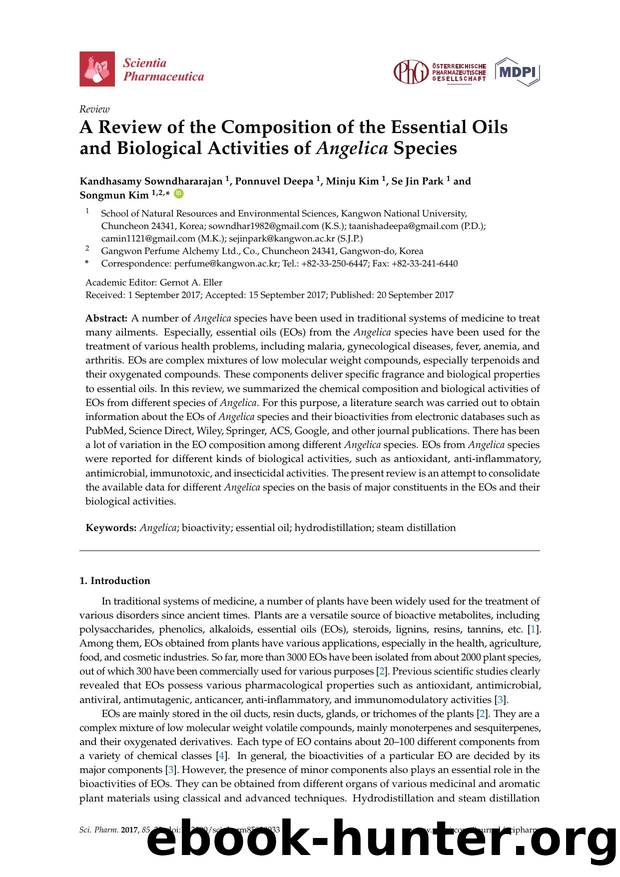 A Review of the Composition of the Essential Oils and Biological Activities of Angelica Species by Kandhasamy Sowndhararajan Ponnuvel Deepa Minju Kim Se Jin Park & Songmun Kim