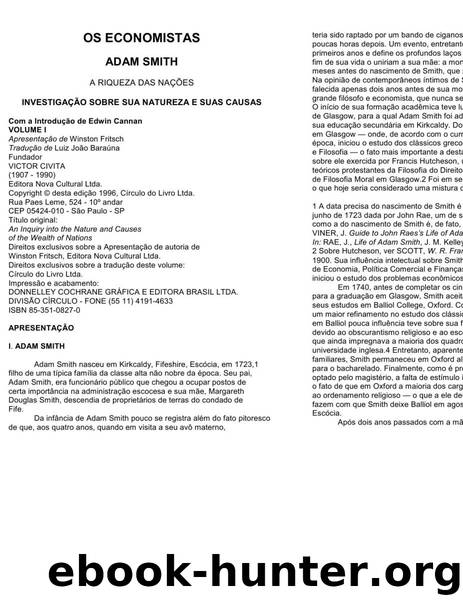 A Riqueza das Nacoes - Volume 1 by Adam Smith
