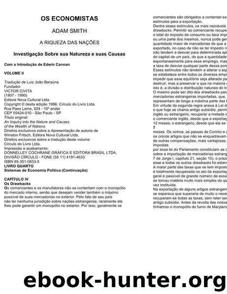 A Riqueza das Nacoes - Volume 2 by Adam Smith