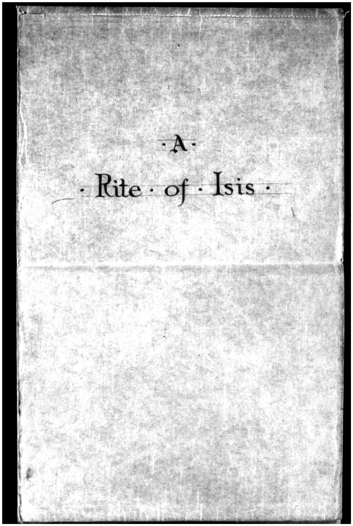A Rite of Isis by Unknown