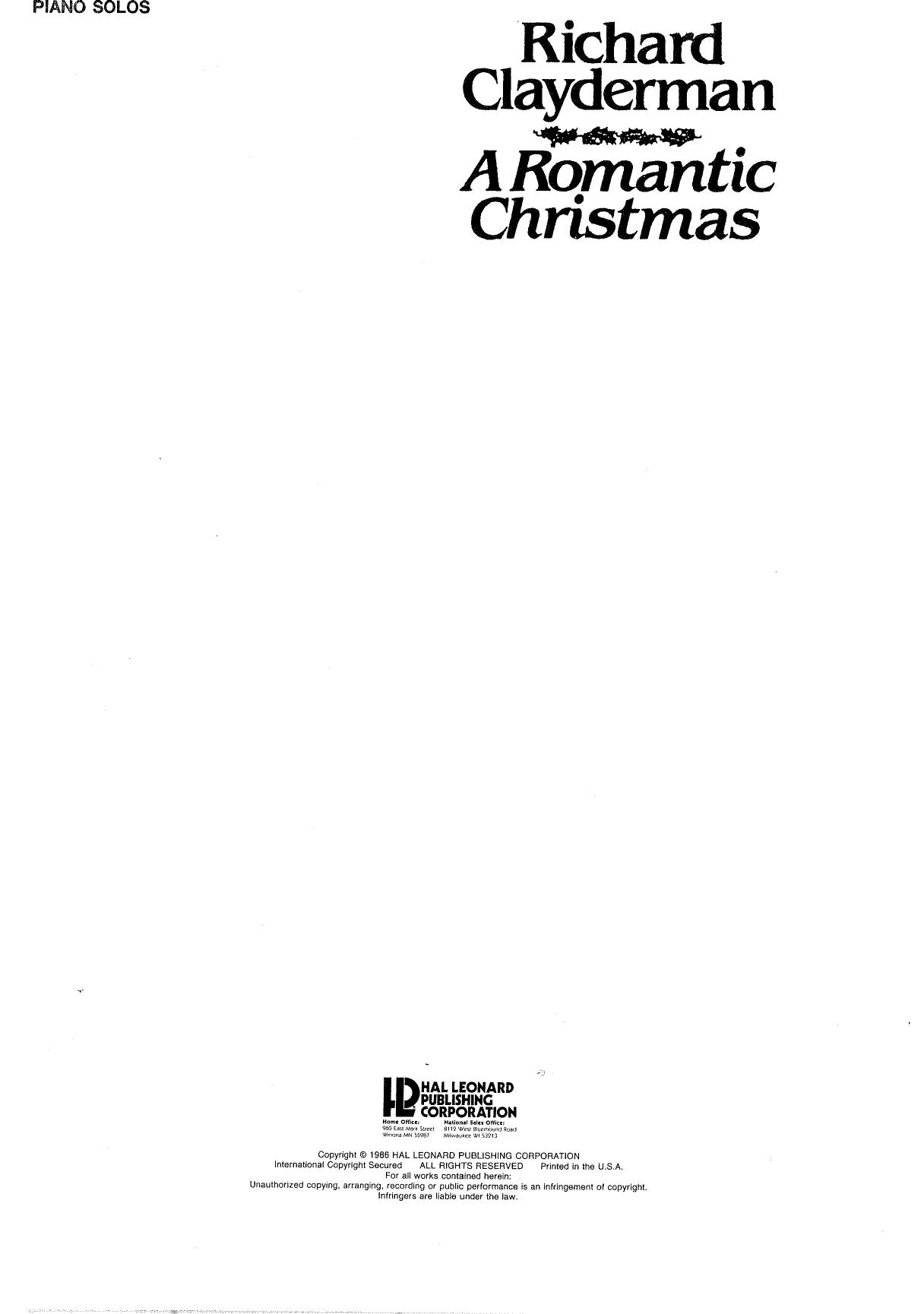 A Romantic Christmas by Clayderman Richard