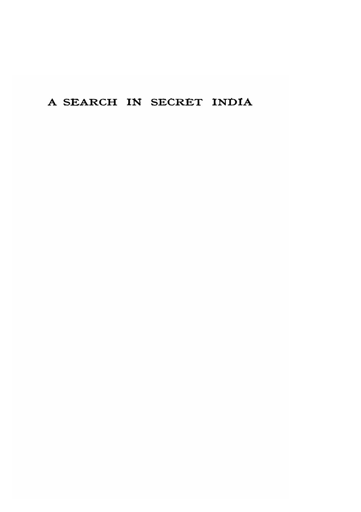 A Search in Secret India by Paul Brunton