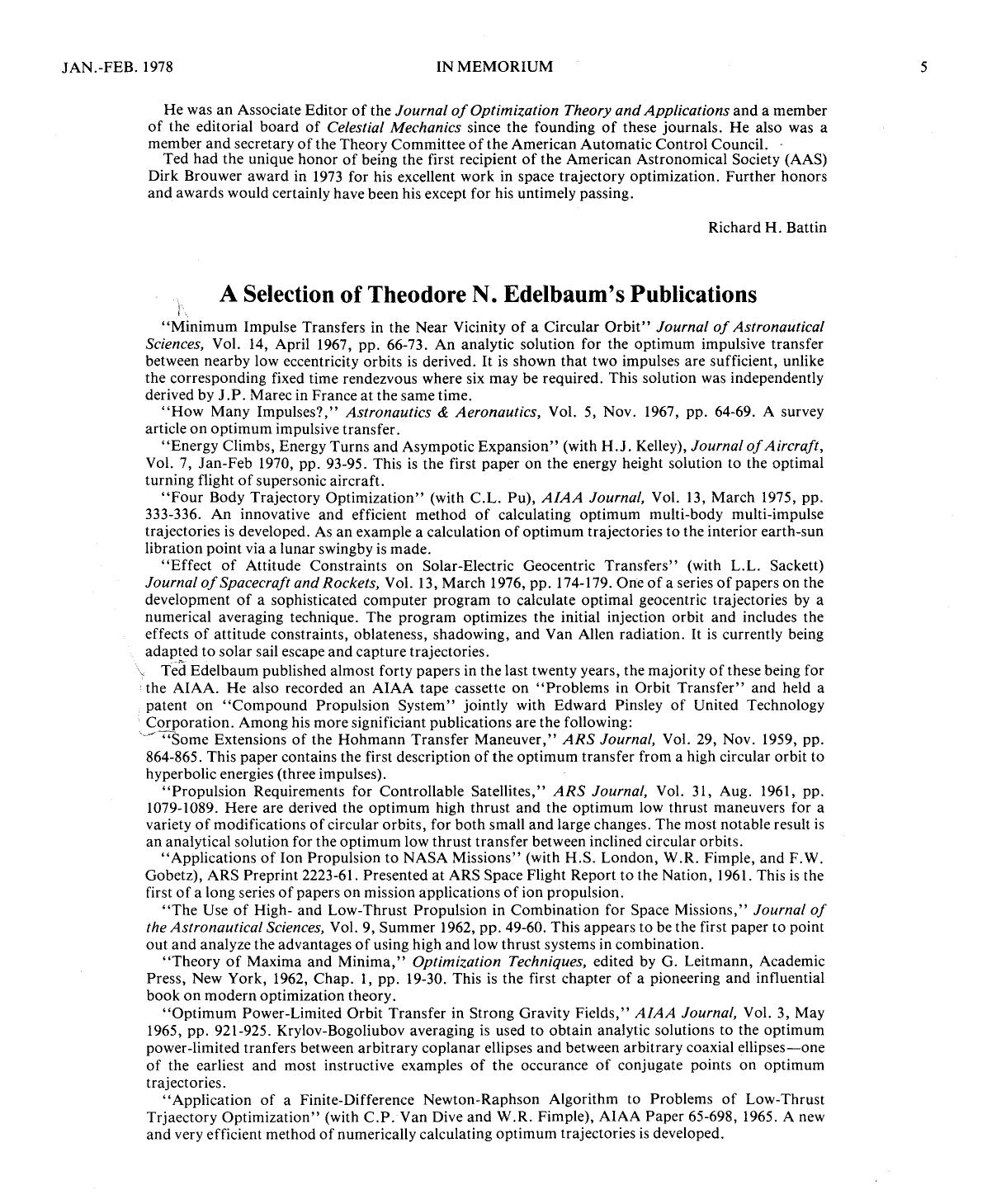 A Selection of Theodore N. Edelbaum’s Publications by Unknown