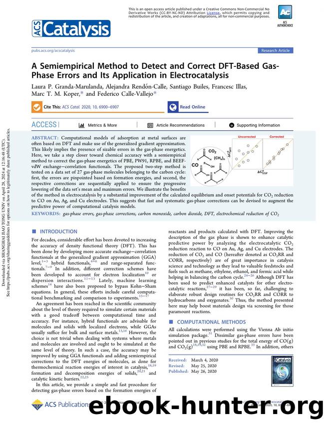 A Semiempirical Method to Detect and Correct DFT-Based Gas-Phase Errors and Its Application in Electrocatalysis by unknow