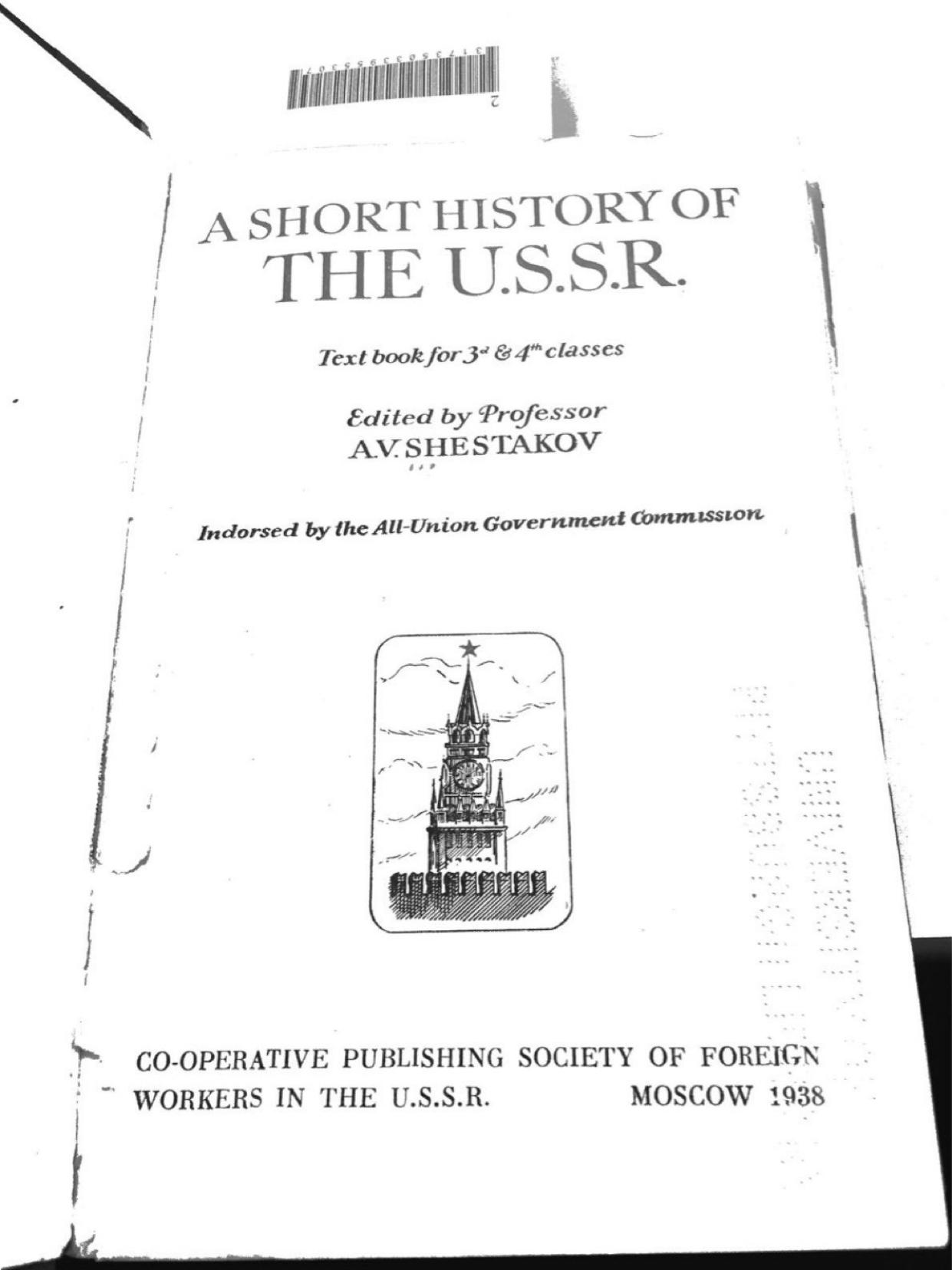 A Short History of the USSR by AV Shestakov; Joseph Stalin