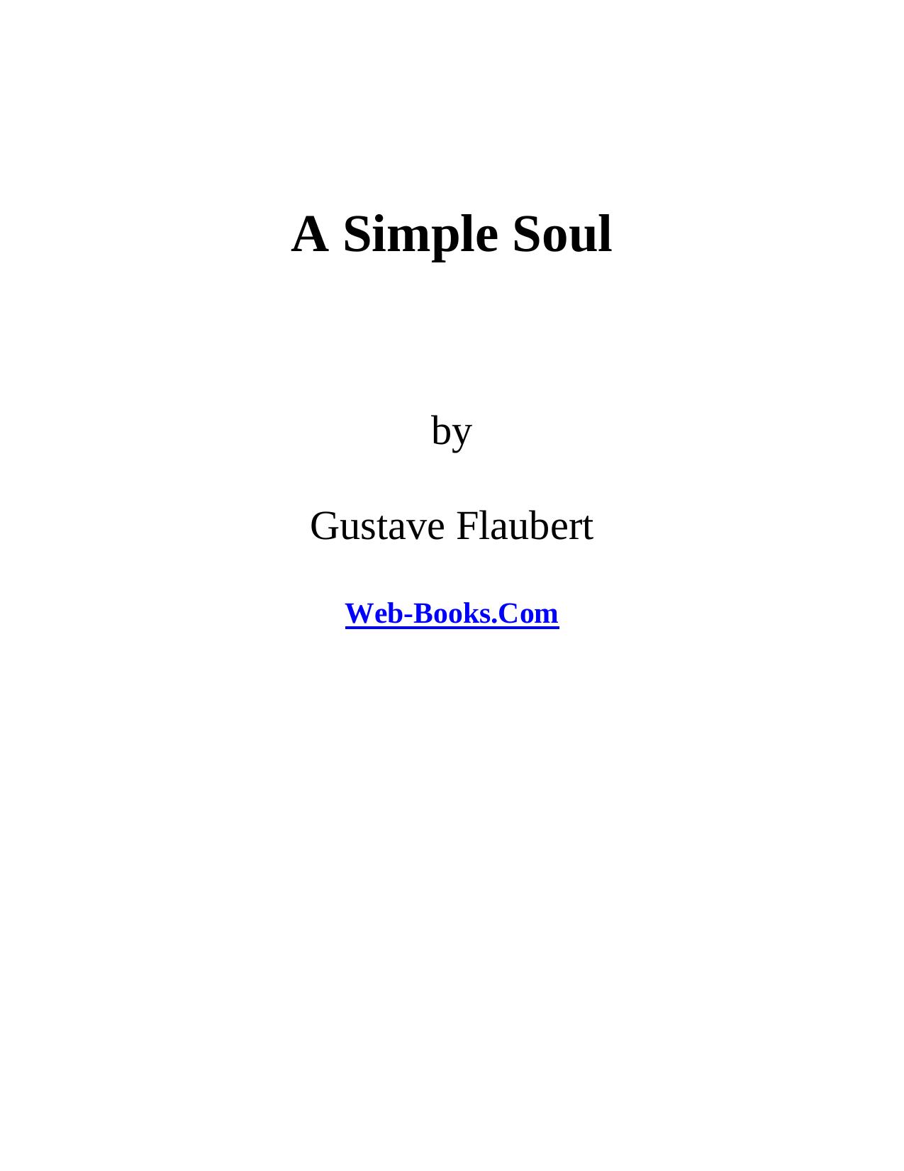 A Simple Soul by Gustave Flaubert
