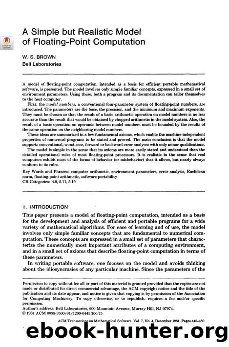 A Simple but Realistic Model of Floating-Point Computation by Unknown