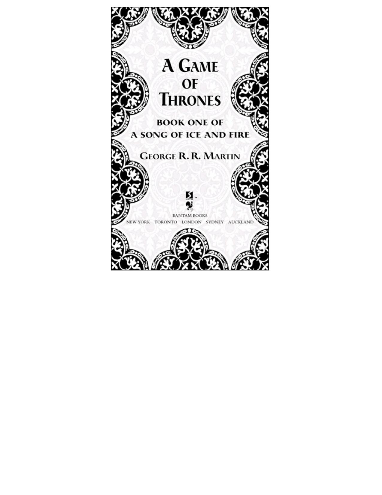 A Song of Ice and Fire - A Game of Thrones (Vol. 1) by George R. R. Martin