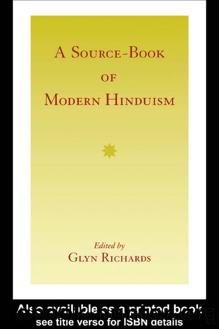 A Source Book of Modern Hinduism by GLYN RICHARDS (edt)