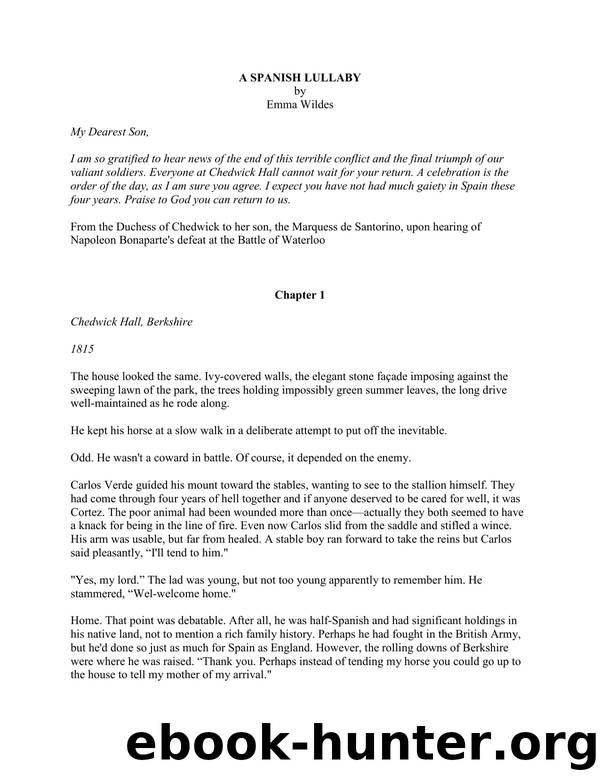 A Spanish Lullaby (A Torrid Celebration) by Emma Wildes