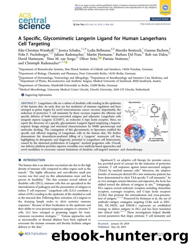 A Specific, Glycomimetic Langerin Ligand for Human Langerhans Cell Targeting by unknow