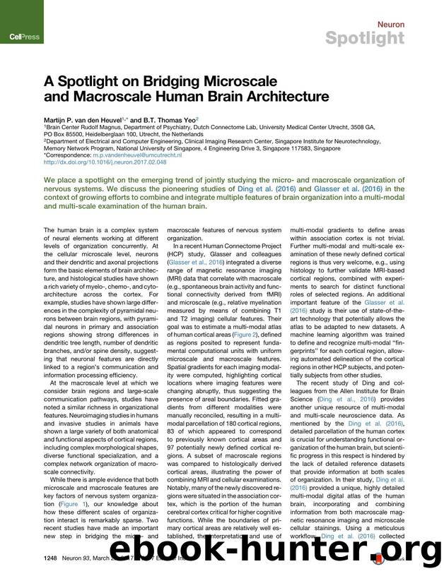 A Spotlight on Bridging Microscale and Macroscale Human Brain Architecture by Martijn P. van den Heuvel & B.T. Thomas Yeo