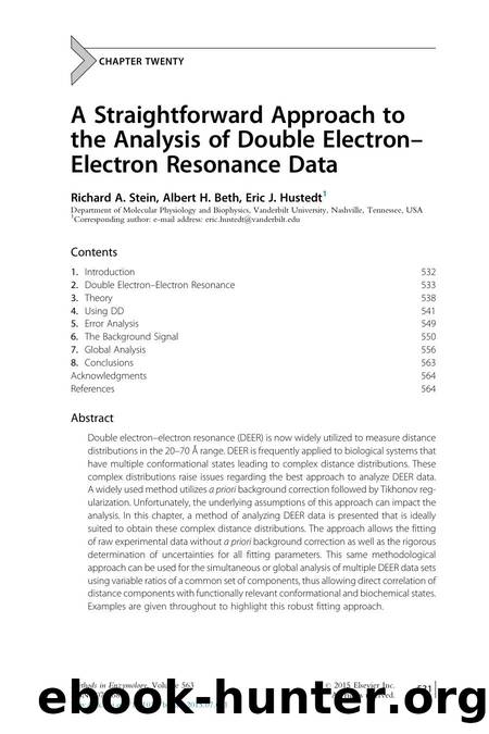 A Straightforward Approach to the Analysis of Double Electron-Electron Resonance Data by Richard A. Stein & Albert H. Beth & Eric J. Hustedt
