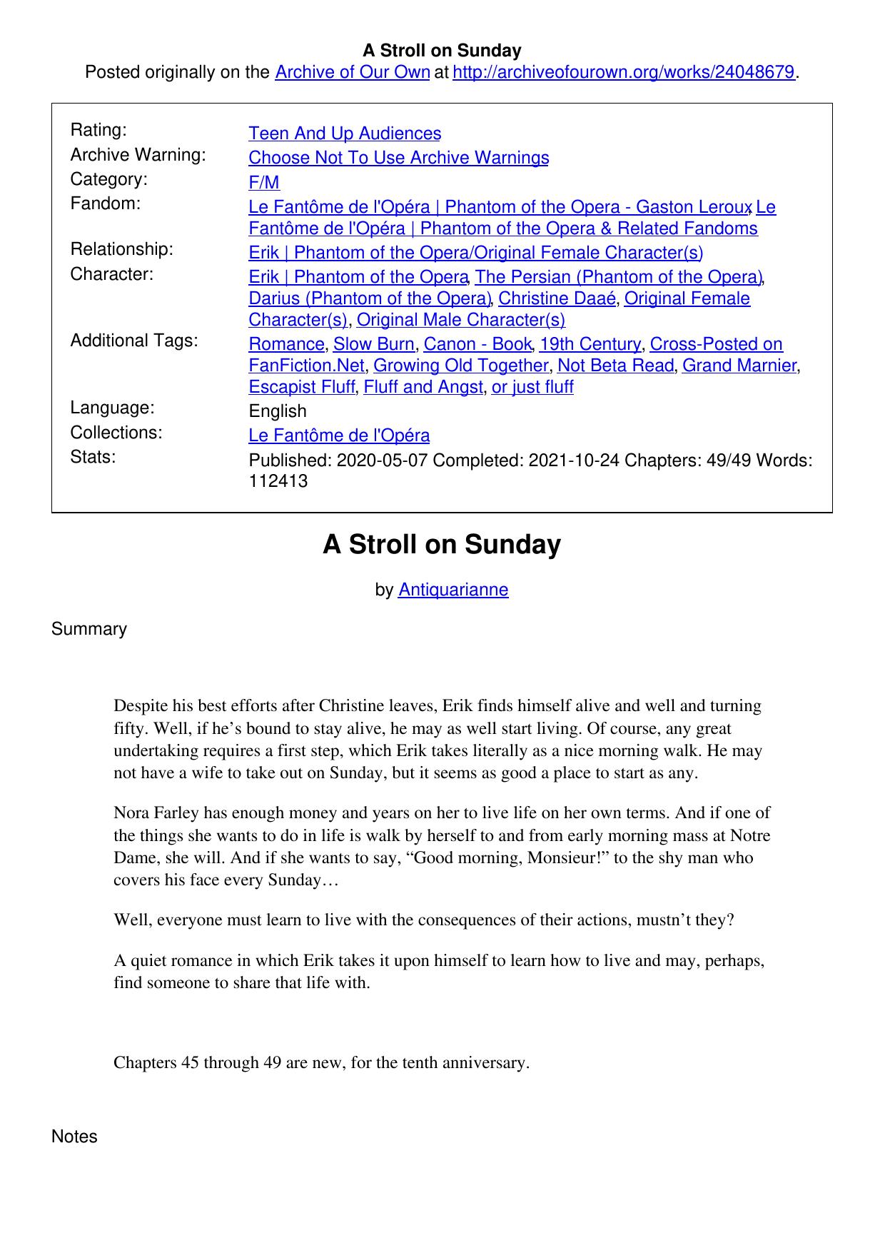 A Stroll on Sunday by Unknown