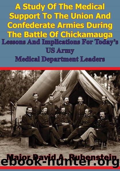 A Study Of The Medical Support To The Union And Confederate Armies During The Battle Of Chickamauga: by Major David A. Rubenstein