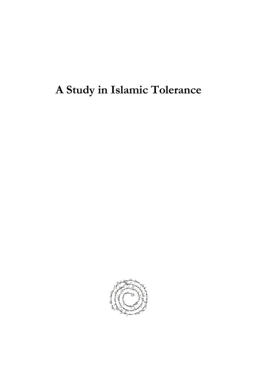 A Study in Islamic Tolerance (Analecta Gorgiana) by Adolph Wismar