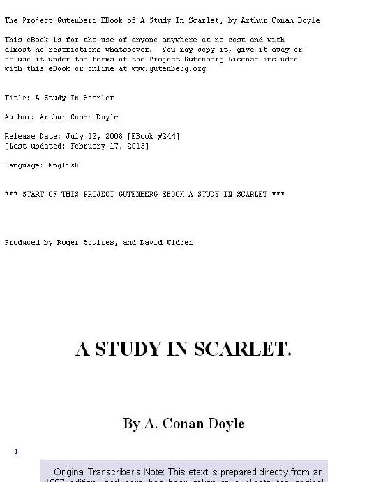 A Study in Scarlet by Arthur Conan Doyle