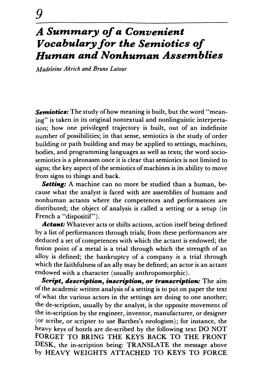 A Summary of a Convenient Vocabulary For the Semiotics of Human... (1992) by Unknown