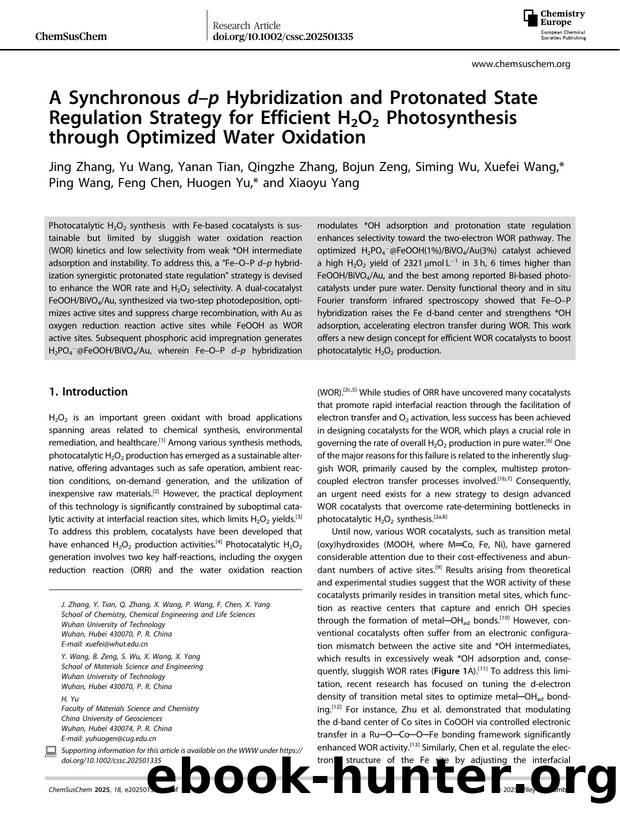 A Synchronous d-p Hybridization and Protonated State Regulation Strategy for Efficient H2O2 Photosynthesis through Optimized Water Oxidation by unknow