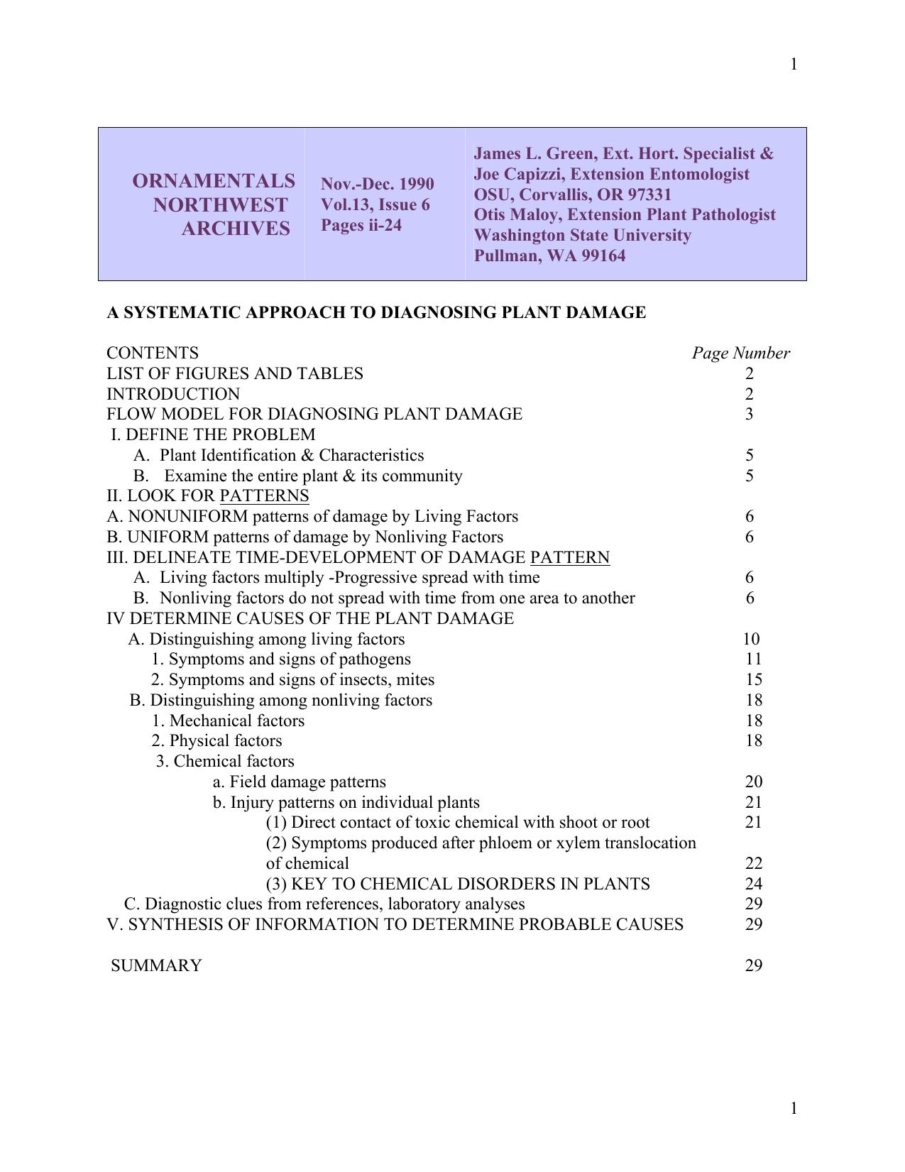 A Systematic Approach to Diagnosing Plant Damage, Vol. 13, Issue 6 by Richard Regan