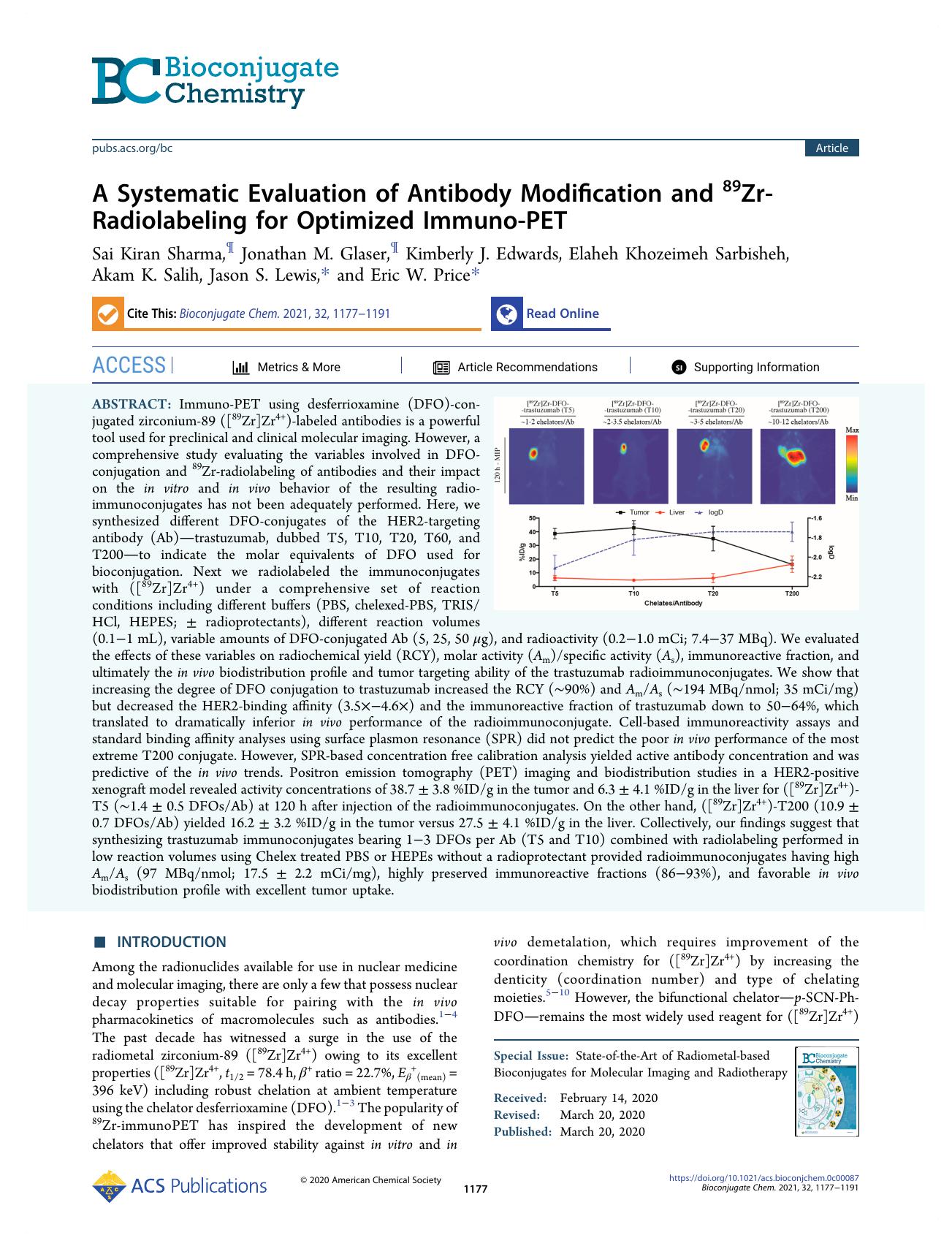 A Systematic Evaluation of Antibody Modification and 89Zr-Radiolabeling for Optimized Immuno-PET by unknow