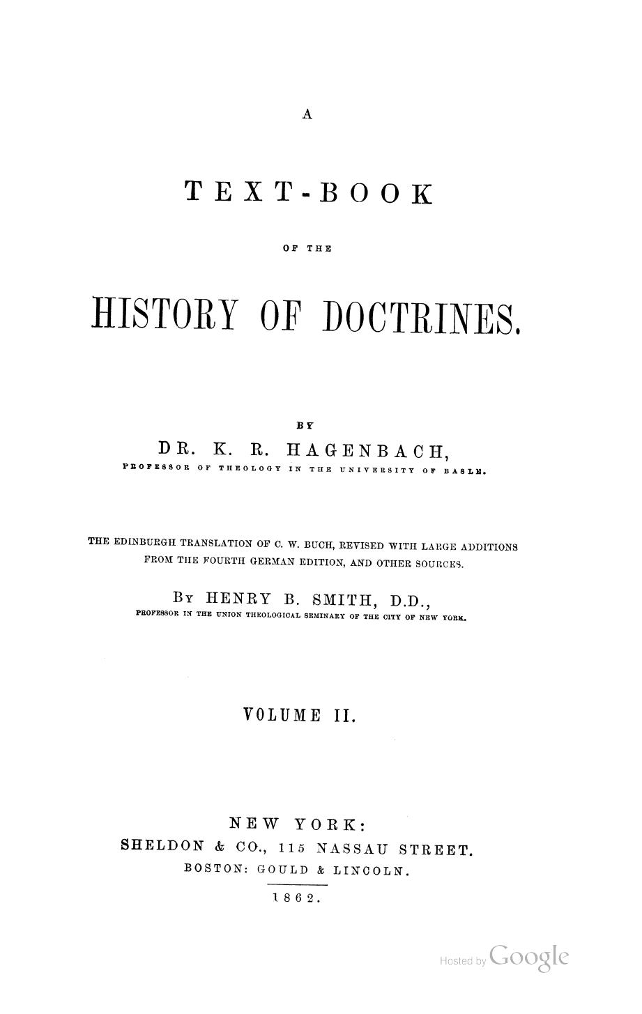 A Text book of the History of Doctrines by Dr.K.G