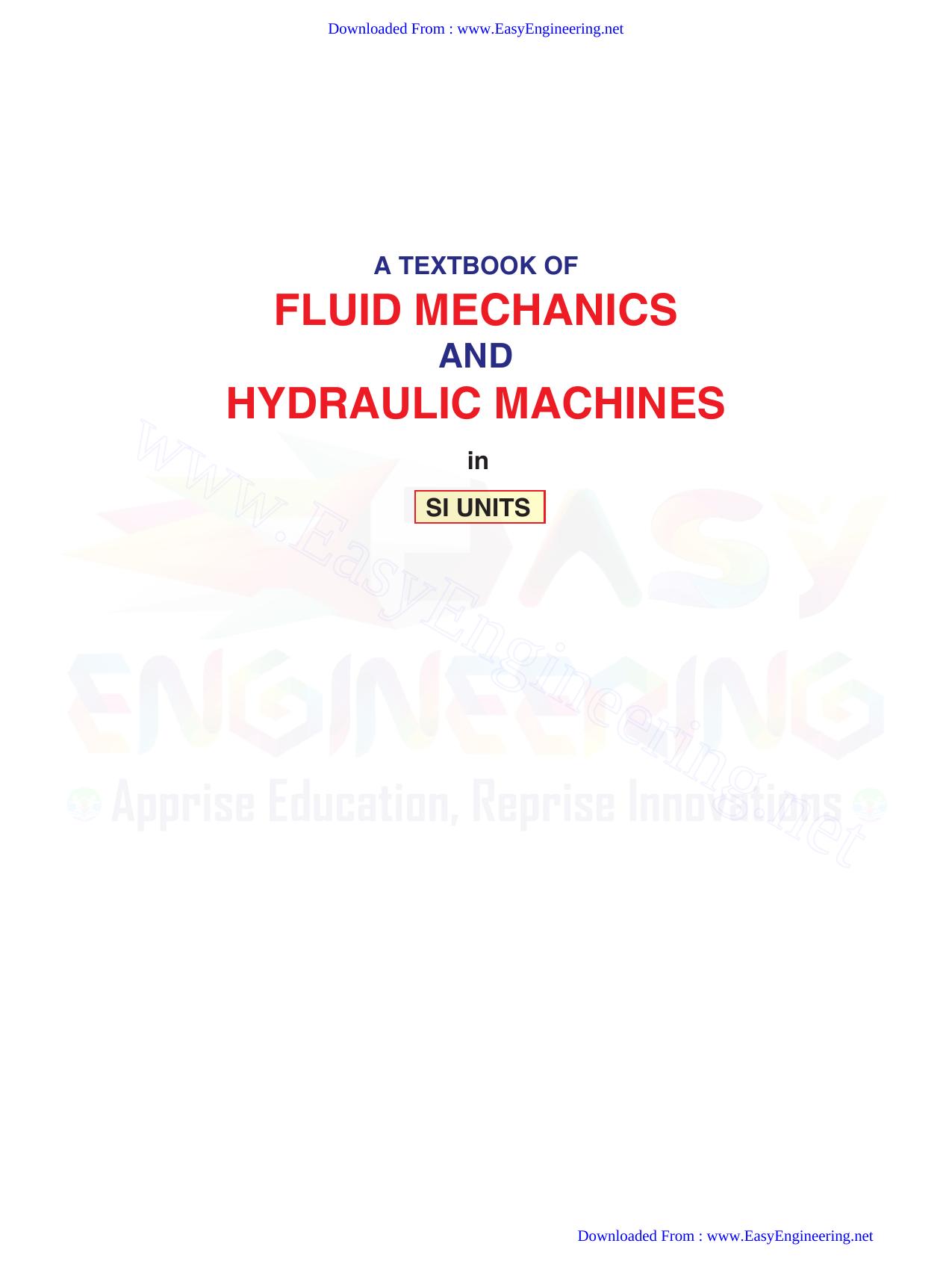 A Textbook of Fluid Mechanics and Hydraulic Machines by R. K. Rajput