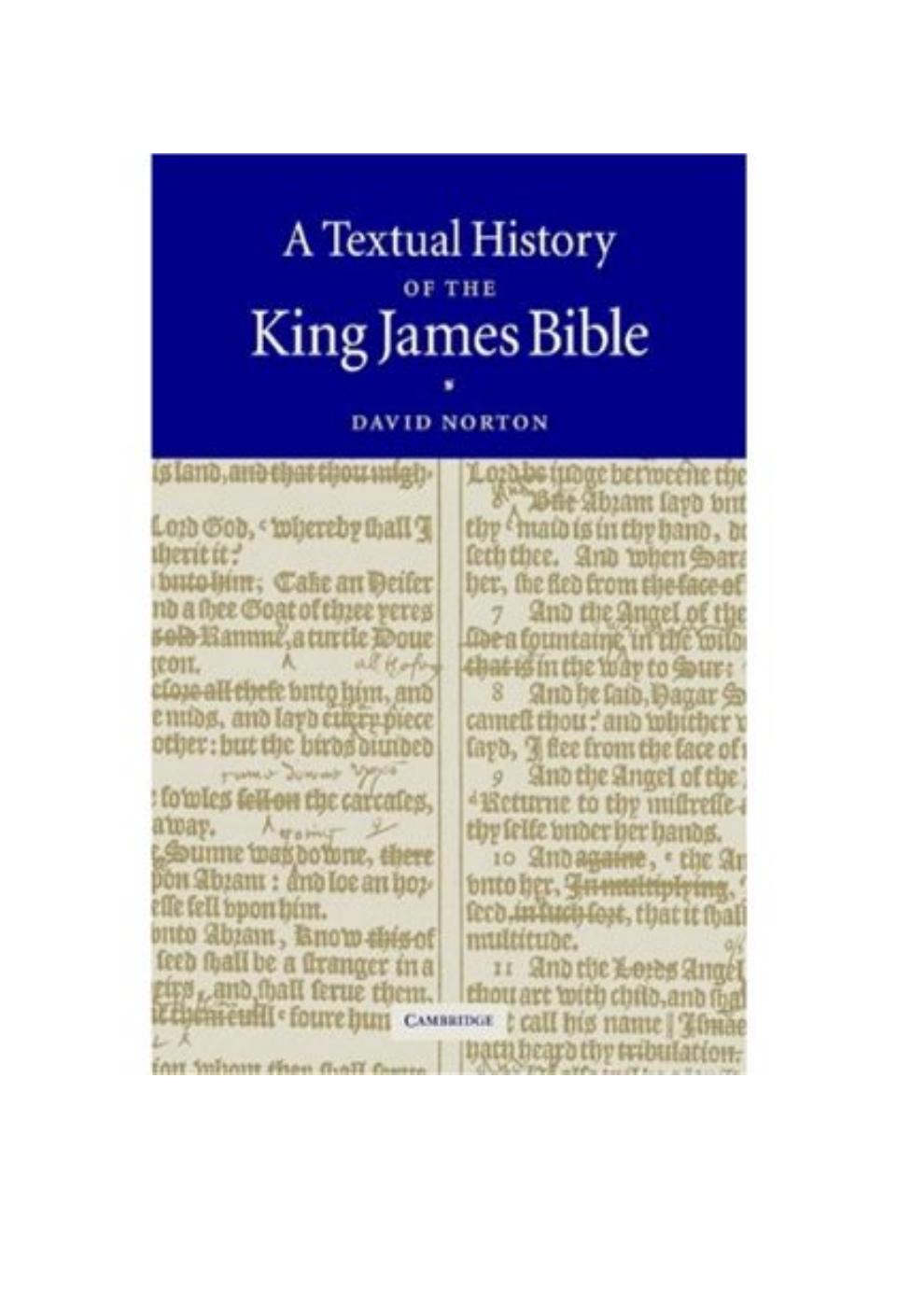 A Textual History of the King James Bible by David Norton