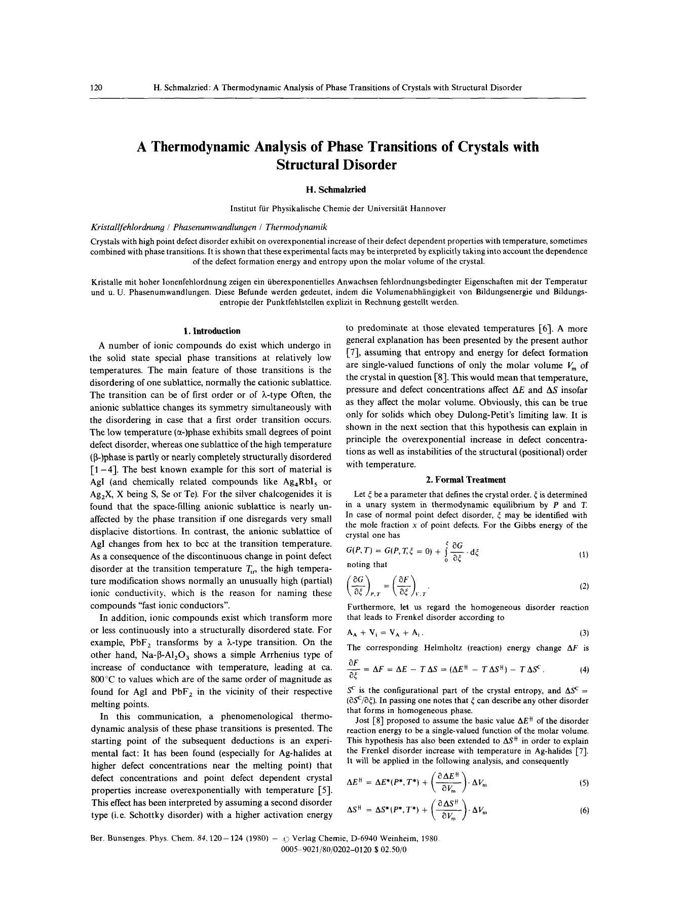 A Thermodynamic Analysis of Phase Transitions of Crystals with Structural Disorder by Unknown