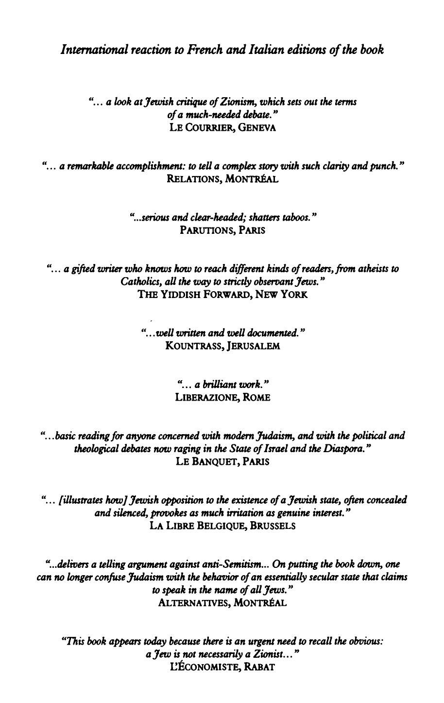 A Threat from Within: A History of Jewish Opposition to Zionism by Yakov M. Rabkin; Fred A. Reed