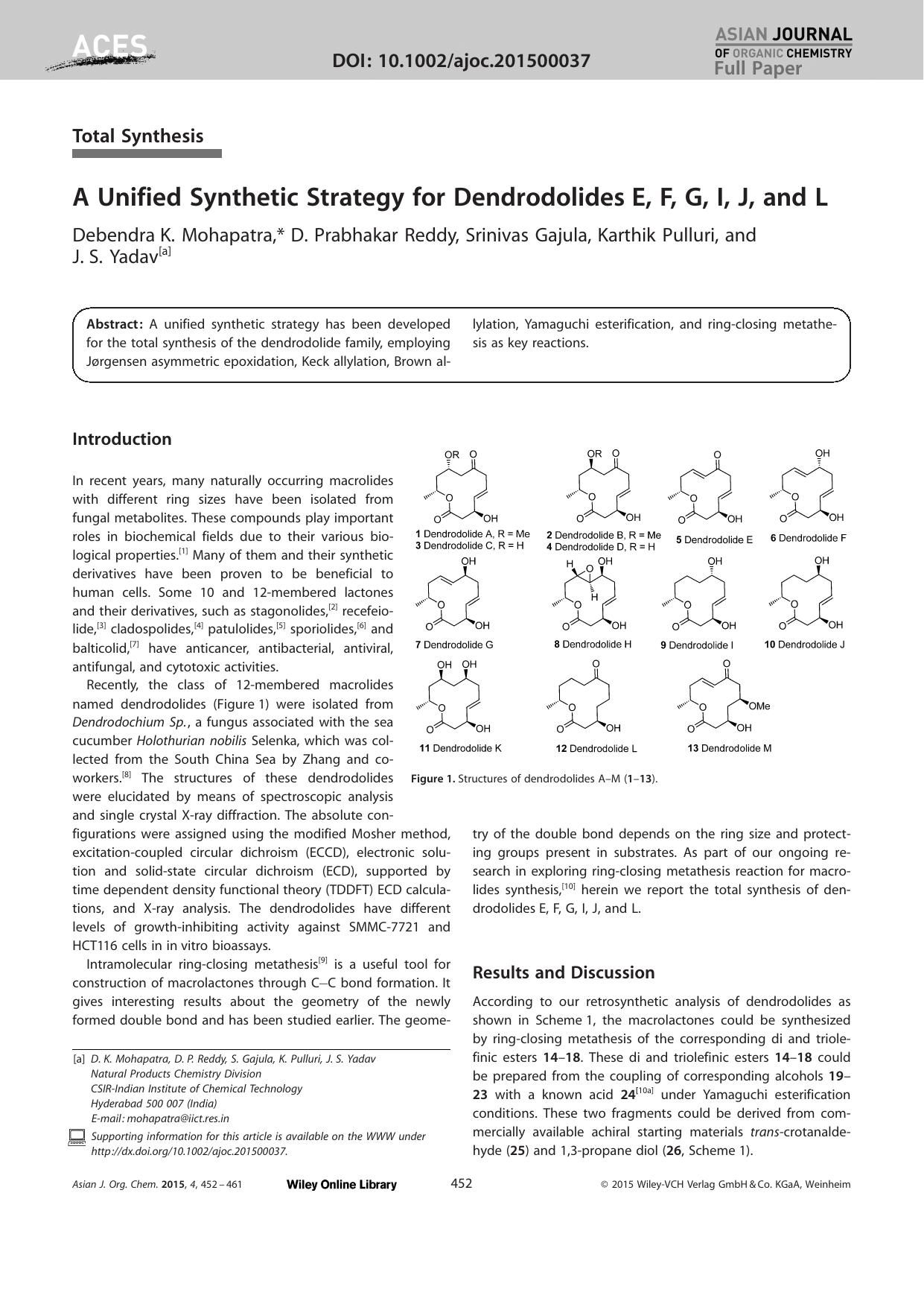 A Unified Synthetic Strategy for DendrodolidesE, F, G, I, J, and L by Unknown