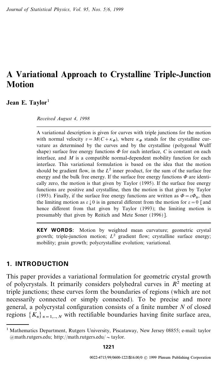A Variational Approach to Crystalline Triple-Junction Motion by Unknown