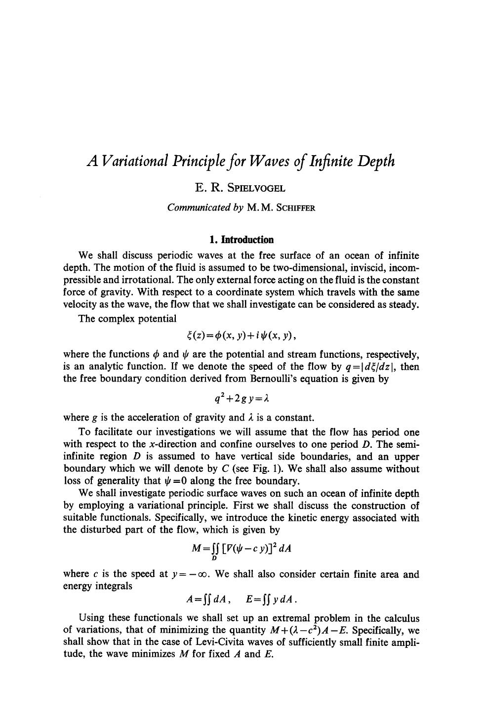 A Variational principle for waves of infinite depth by Unknown