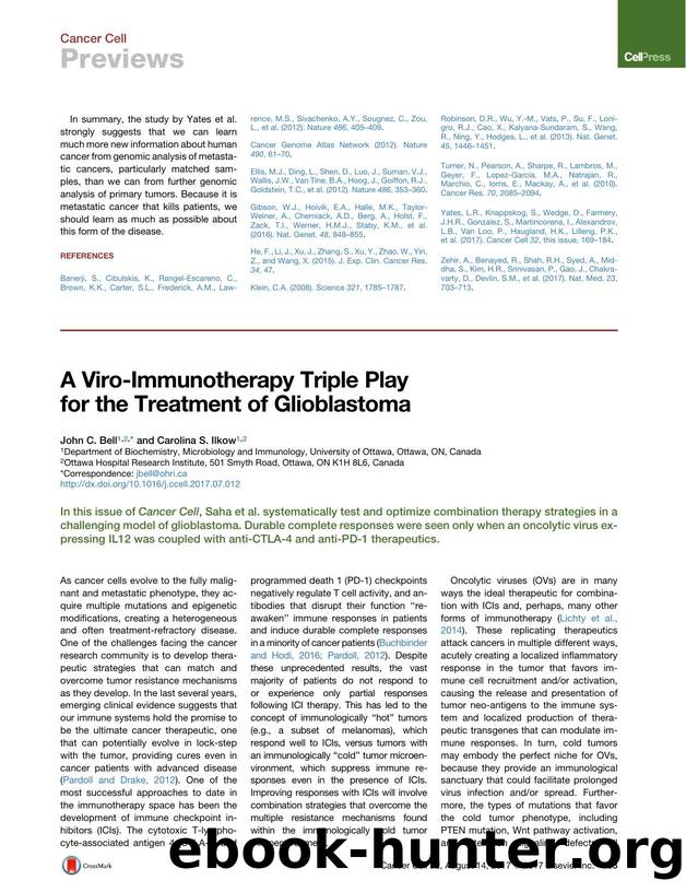 A Viro-Immunotherapy Triple Play for the Treatment of Glioblastoma by John C. Bell & Carolina S. Ilkow