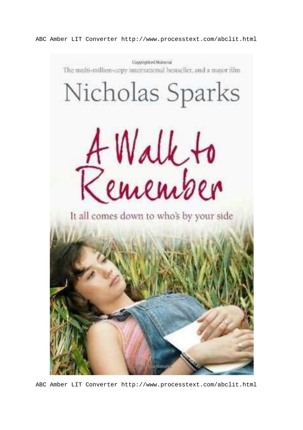 A Walk To Remember by Sparks Nicholas