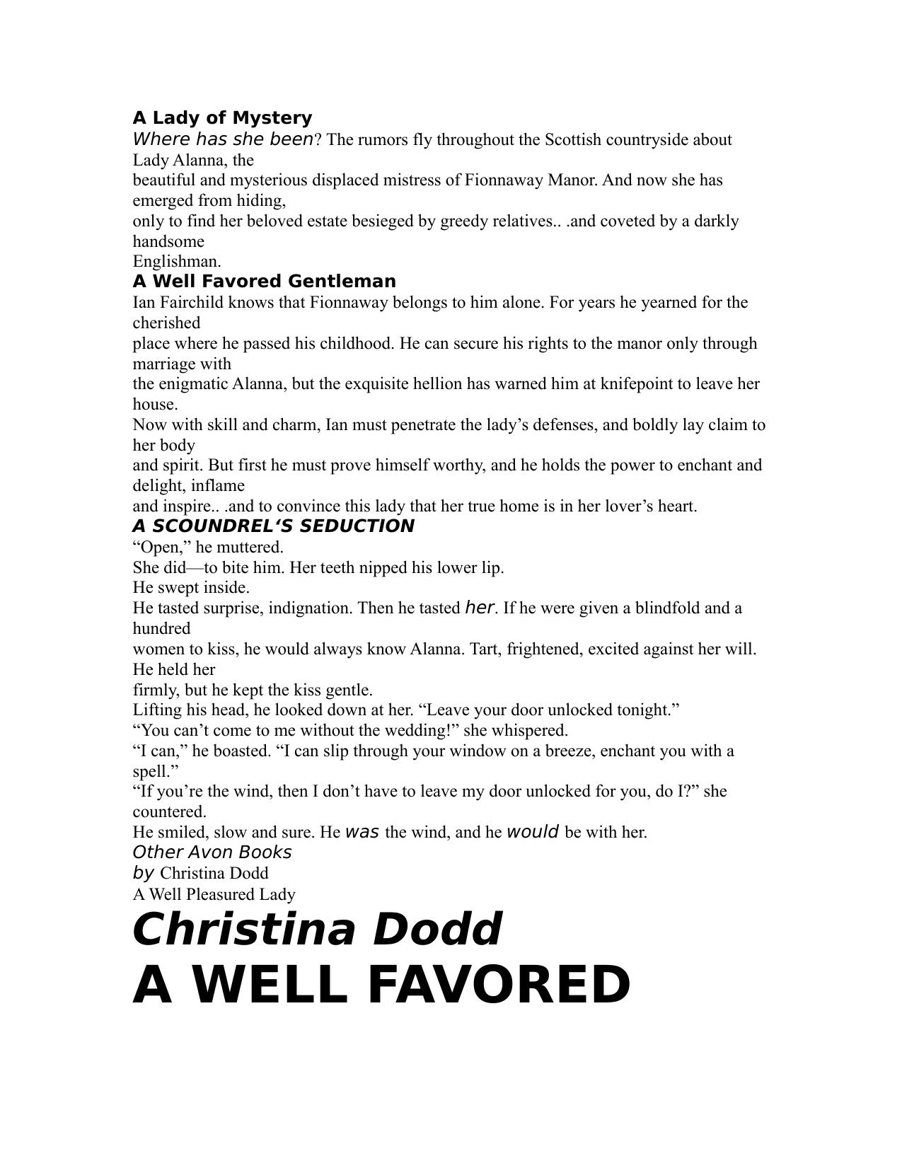 A Well Favored Gentleman by Christina Dodd