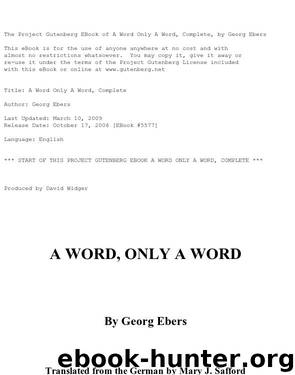 A Word, Only a Word — Complete by Georg Ebers