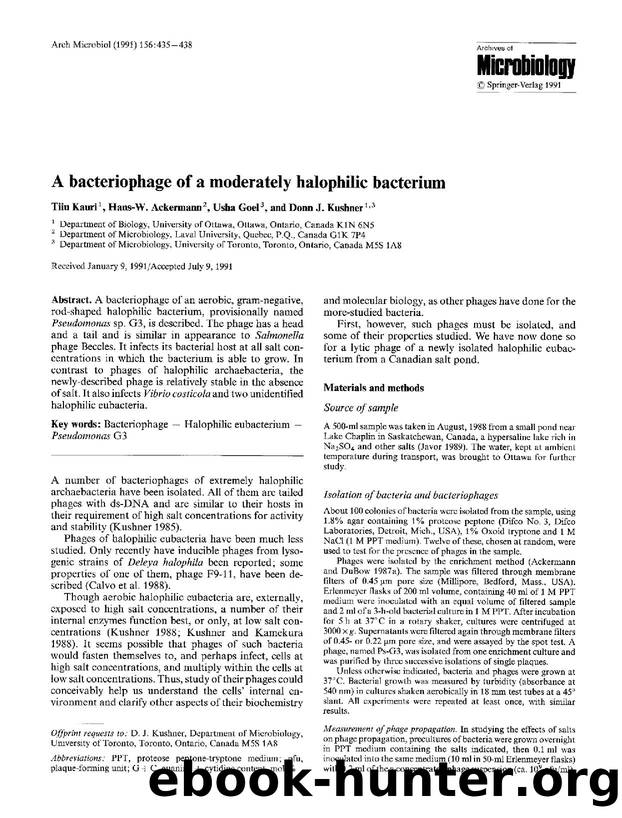 A bacteriophage of a moderately halophilic bacterium by Unknown