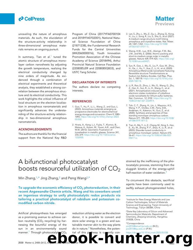 A bifunctional photocatalyst boosts resourceful utilization of CO2 by Min Zhang & Jing Zhang & Peng Wang