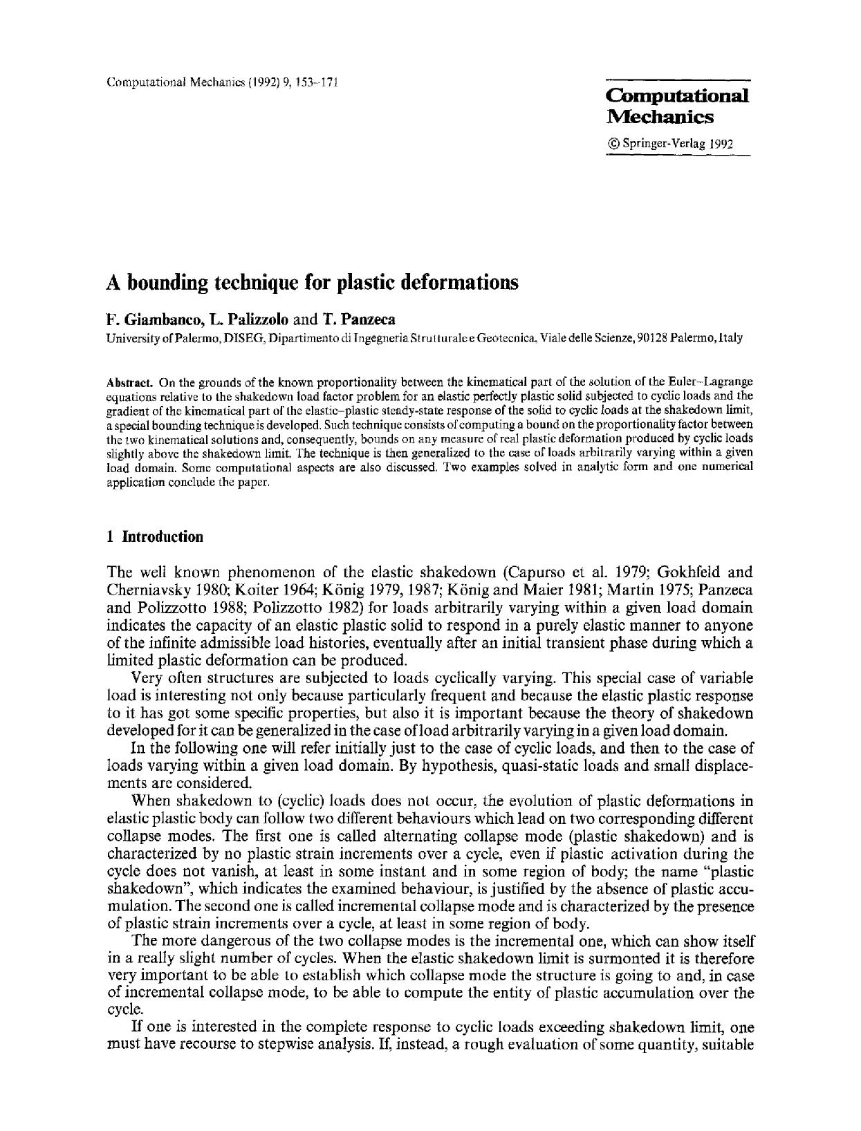 A bounding technique for plastic deformations by Unknown