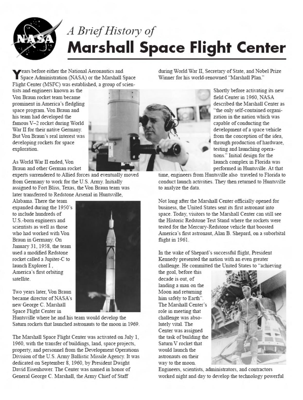 A brief history of the Lunar Roving Vehicle : as part of the history of the NASA Marshall Space Flight Center, Huntsville, Alabama by George C. Marshall Space Flight Center