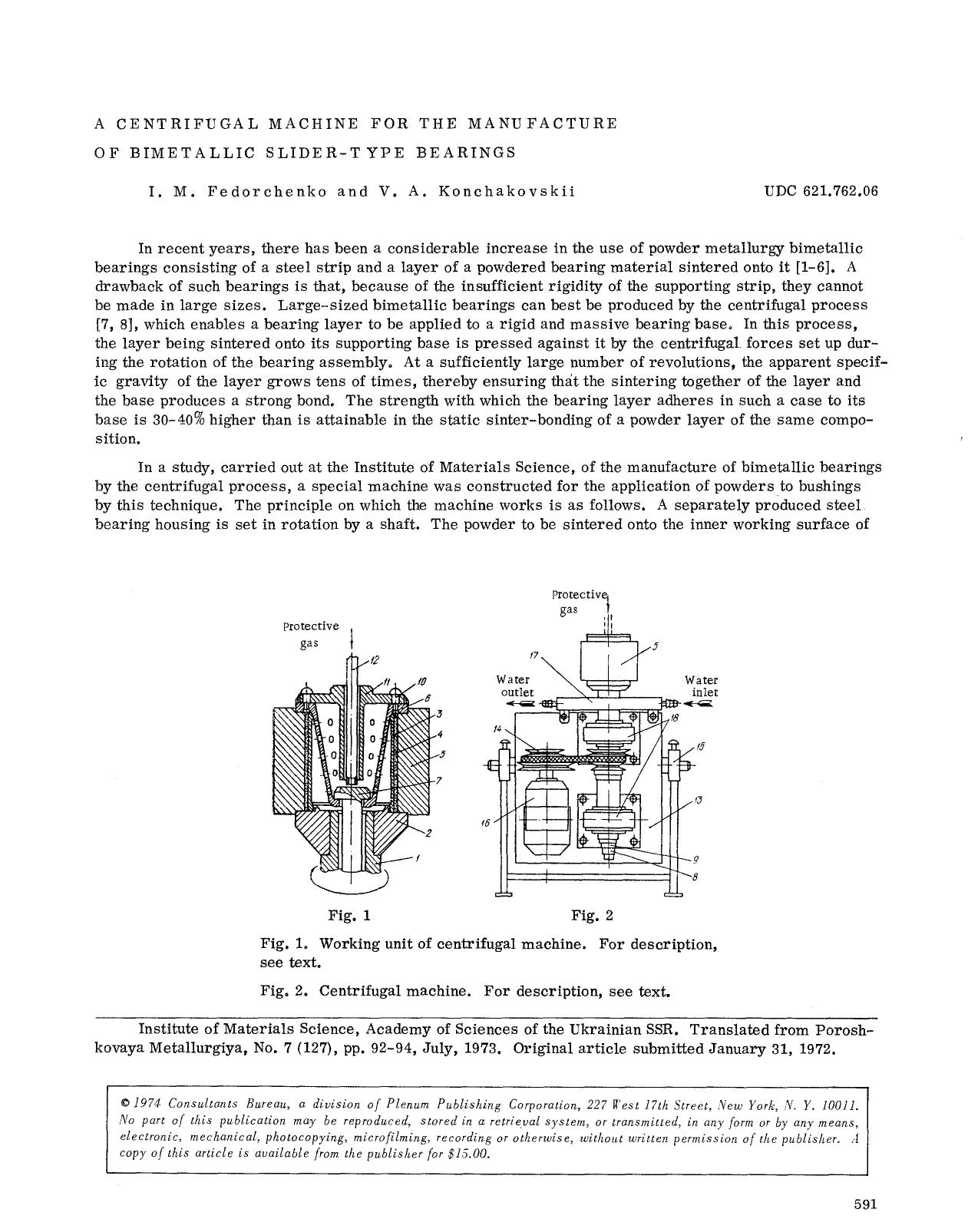 A centrifugal machine for the manufacture of bimetallic slider-type bearings by Unknown