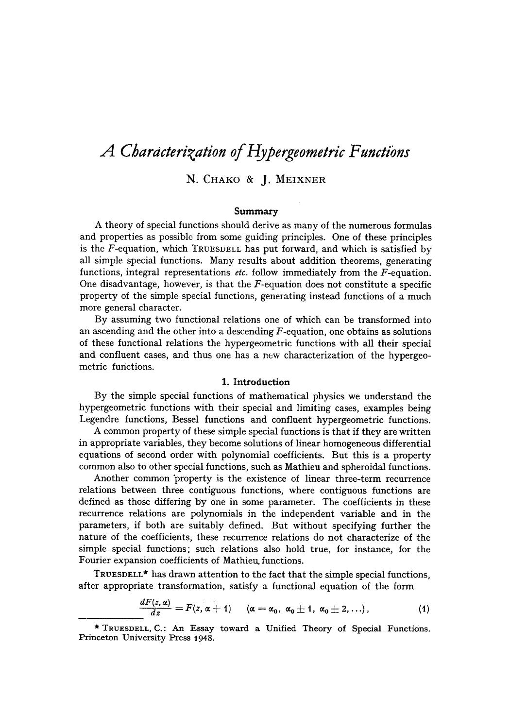 A characterization of hypergeometric functions by Unknown