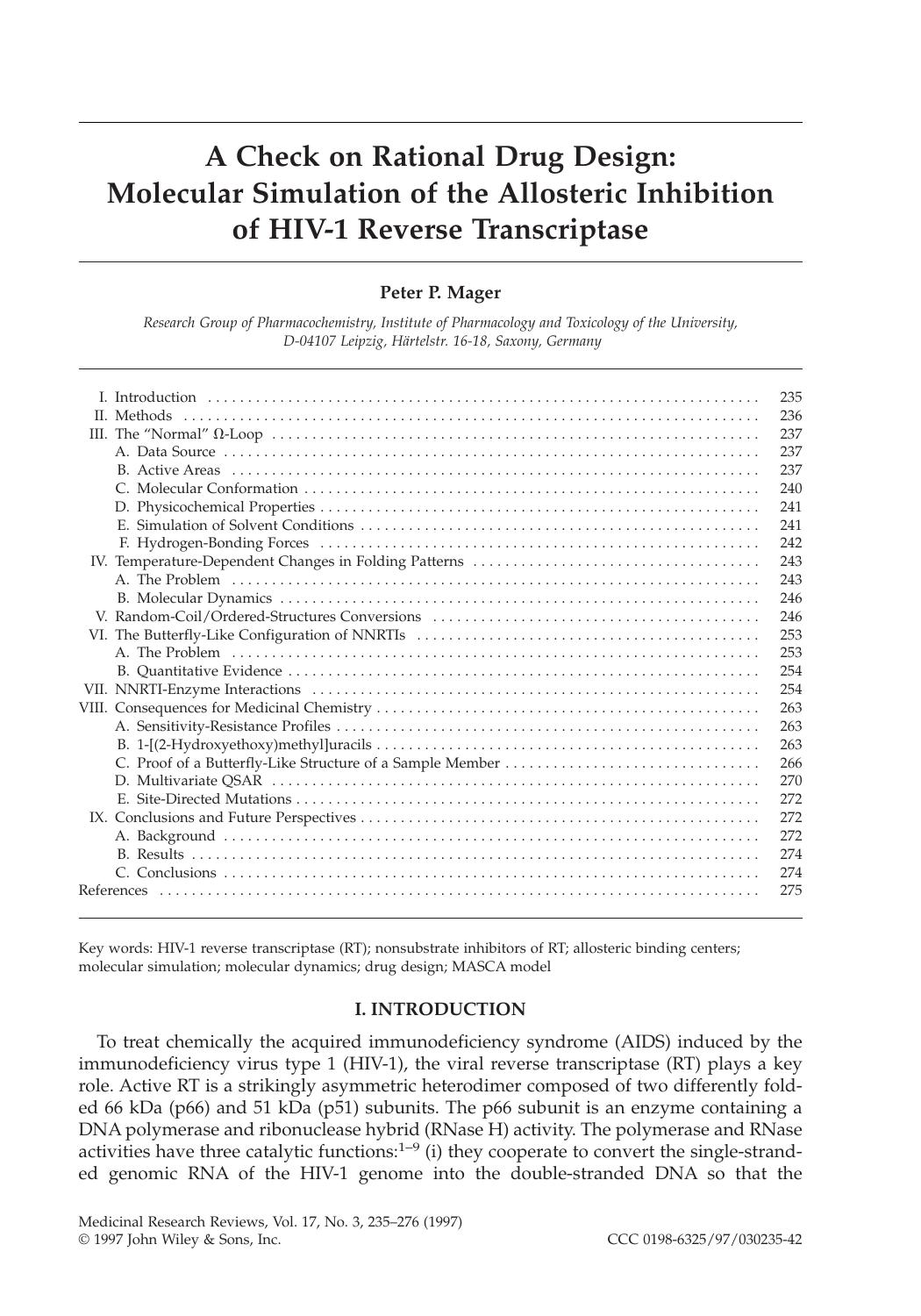 A check on rational drug design: Molecular simulation of the allosteric inhibition of HIV-1 reverse transcriptase by Unknown