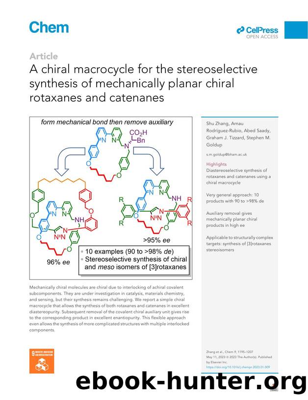 A chiral macrocycle for the stereoselective synthesis of mechanically planar chiral rotaxanes and catenanes by Shu Zhang & Arnau Rodríguez-Rubio & Abed Saady & Graham J. Tizzard & Stephen M. Goldup